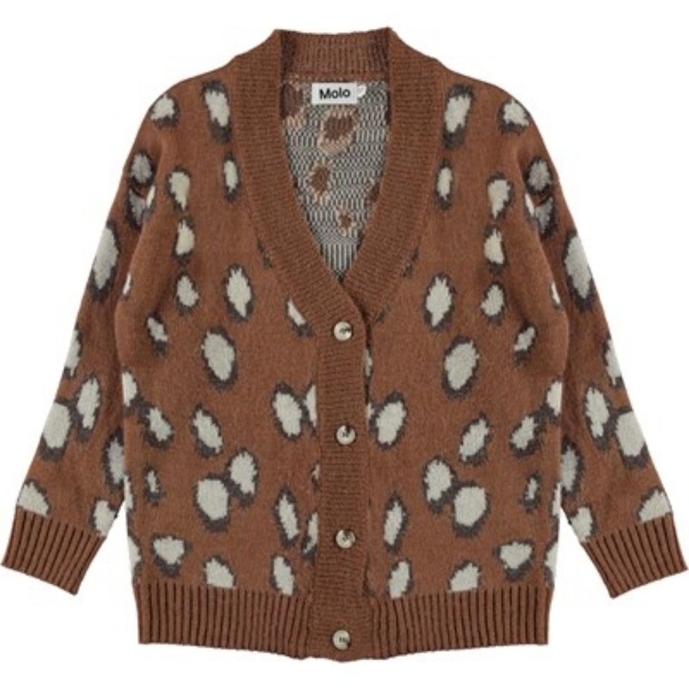 EUC Molo Gina Graphic Deer Wool Cardigan Size 11/12 years